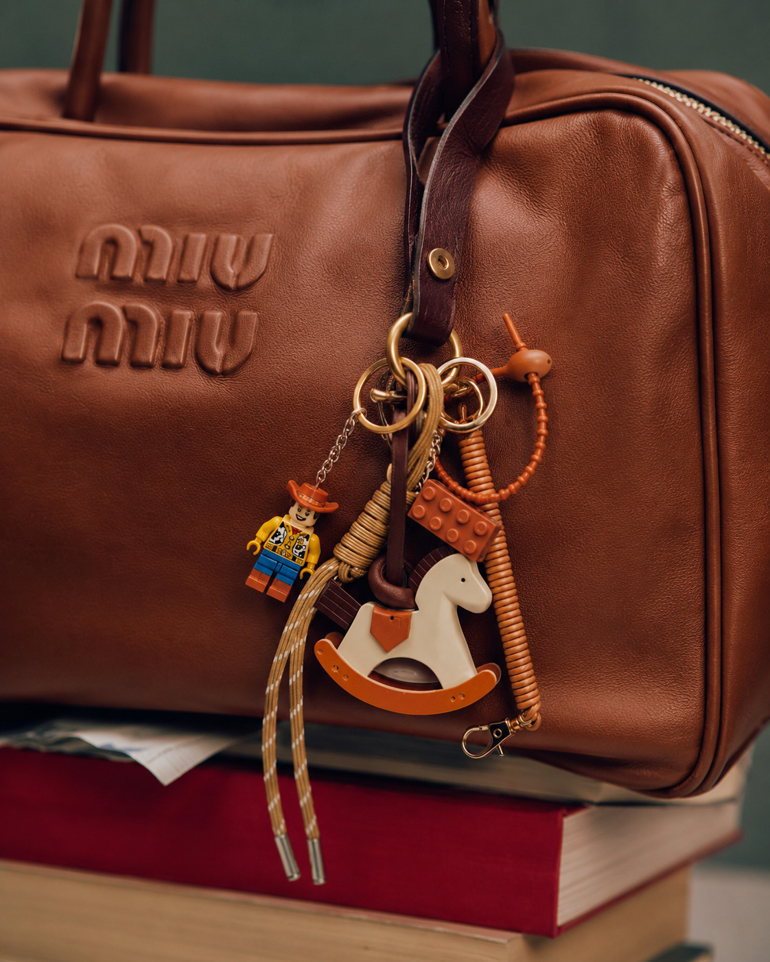 Bag Charm Wood em uso com bolsa - Charmme Brasil