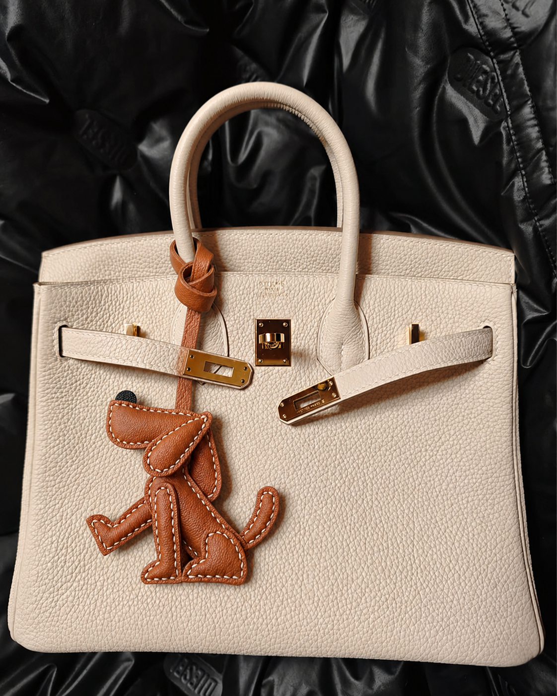 Bag Charm Dog em uso com bolsa - Charmme Brasil
