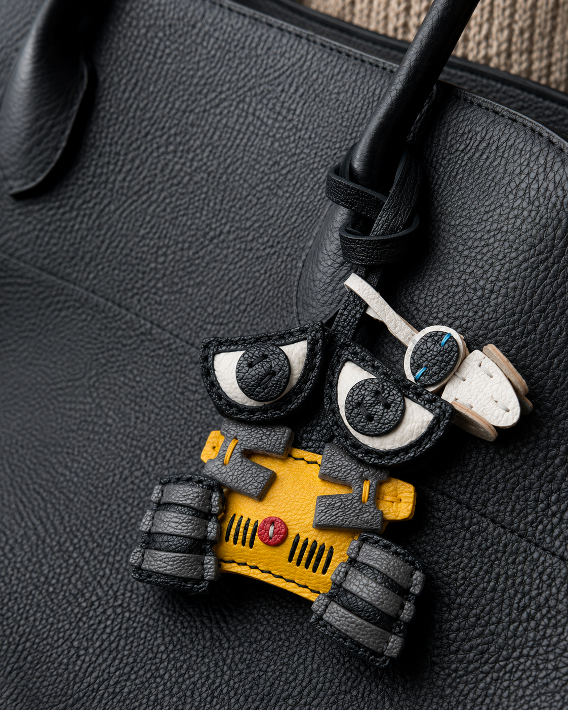 Bag Charm Robô em uso com bolsa - Charmme Brasil