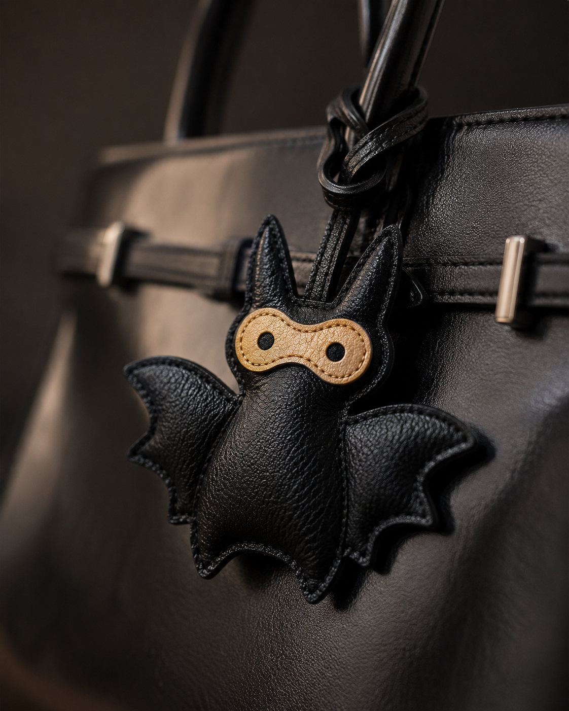 Bag Charm Morcego em uso com bolsa - Charmme Brasil