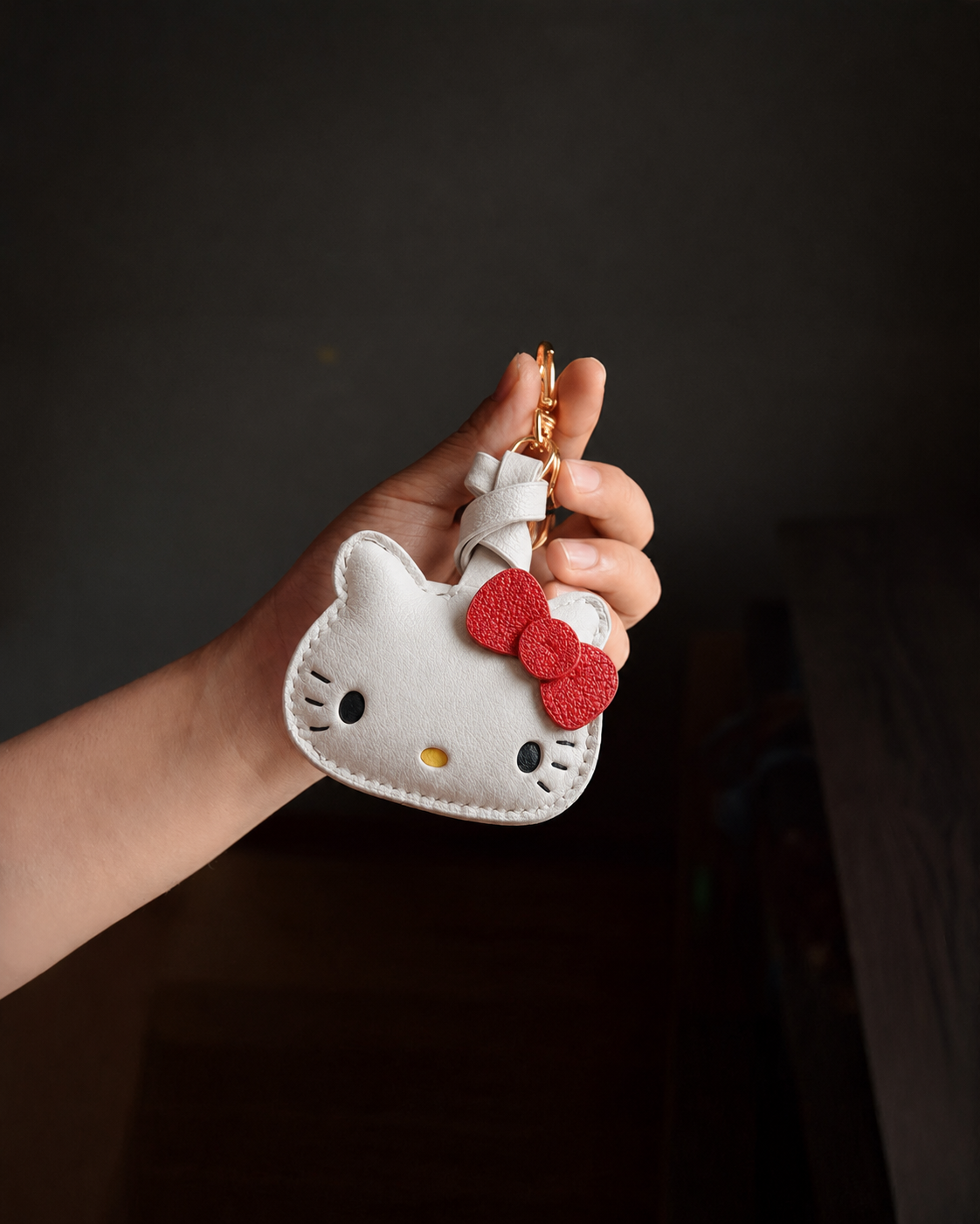 Bag Charm Hello Kitty de Couro