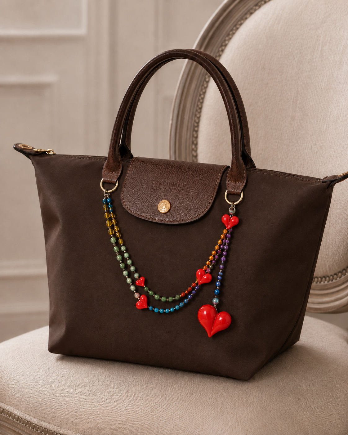 Bag Charm em Corrente - Coração